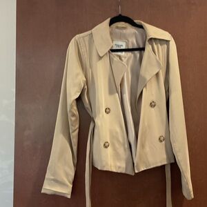 Abercrombie & Fitch Tan Double-Breasted Trench Coat